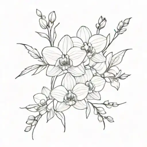 Orchid And Cosmos Flower Bouquet