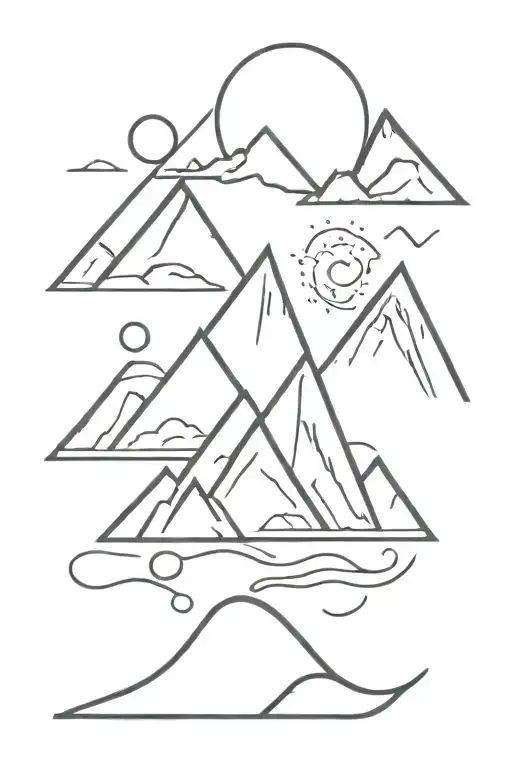 Mountain And Ocean Wave Merging