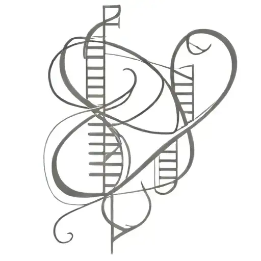 Dna Tattoo Design Integrated With Music