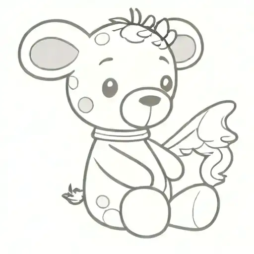 Plain Cute Giraffe Teddy Bear With Angel Wings