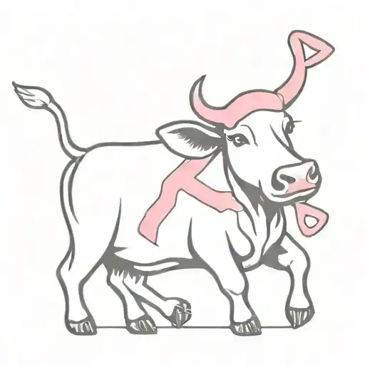 Cow Buckle And Breast Cancer Ribbon