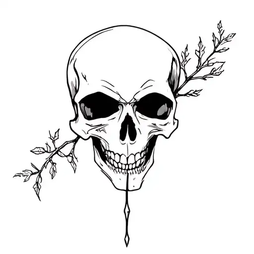 Skull With Oak