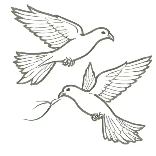 Dove And Raven Flying
