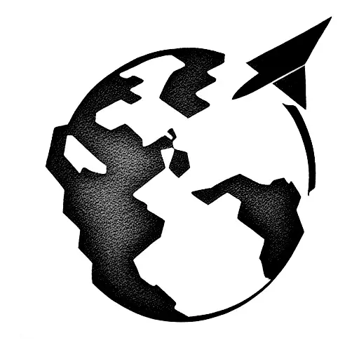 Paper Plane Flying Over Globe