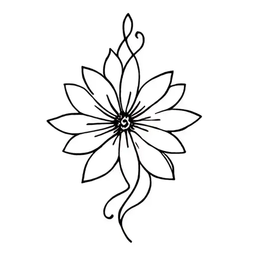 Flower Unalome Symbol Integrated