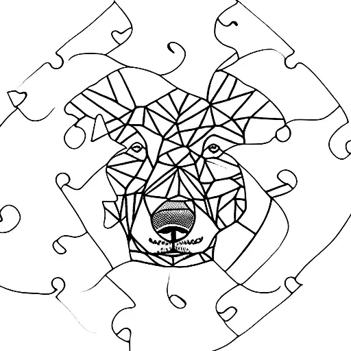 A Polar Bear And A Puzzle Piece Merging Together