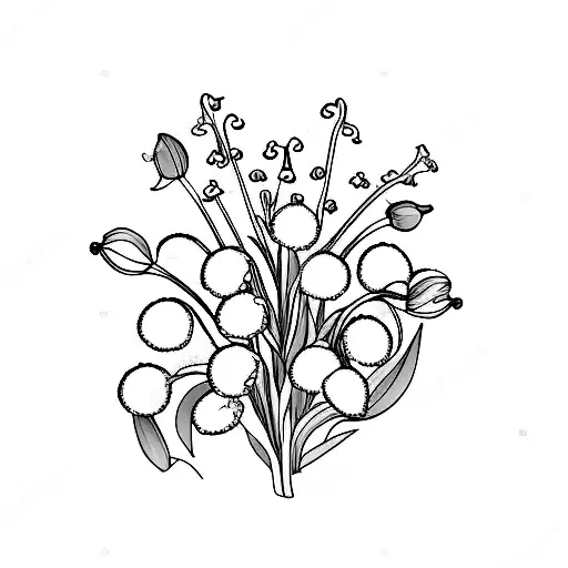 Lily Of The Valley And Violet Bouquet