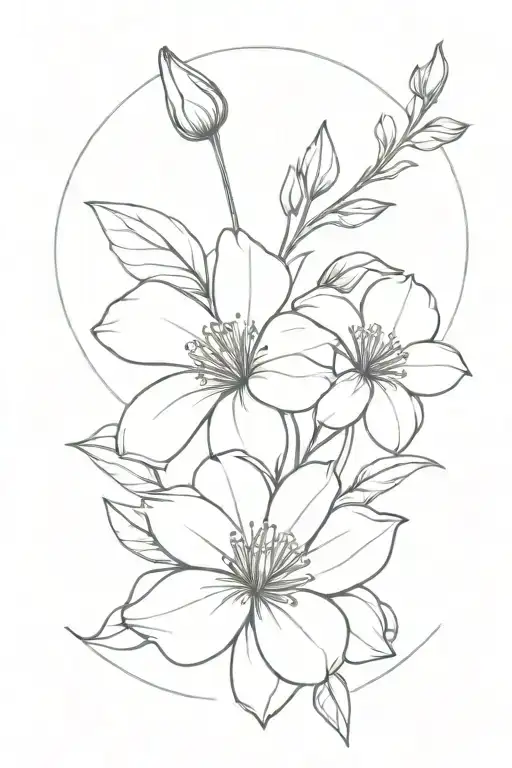 Birth Month Flower Bouquet For January And November Fine Lines