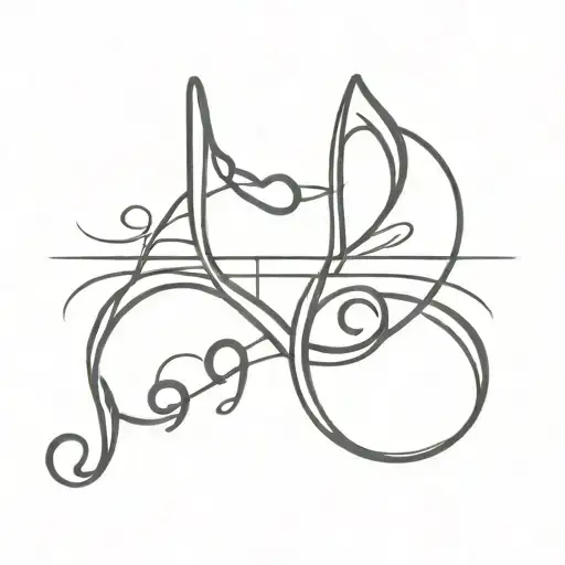 Love Music Note Intertwined