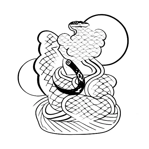 Snake With Moon