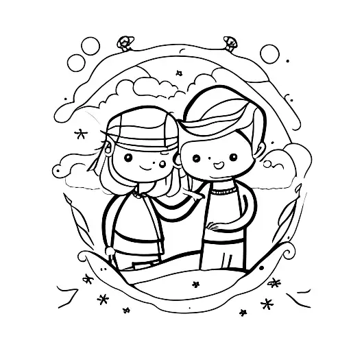 Children Boy And Gitl Holding Hands