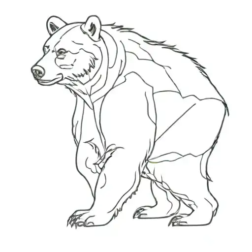 Outline Of Bear And Inside Is A Convertible With A Sky
