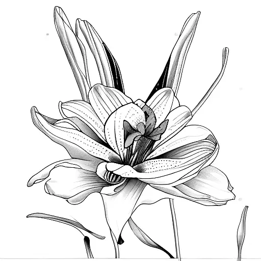 Brown And White Ridgeback Dog Eating Daffodil