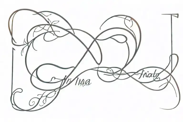 Infinity Symbol With Names Incorporated Nayana And Ridma