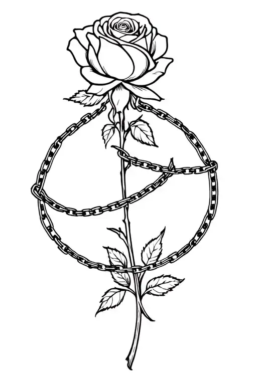 Rose With Chains Wrapped Round