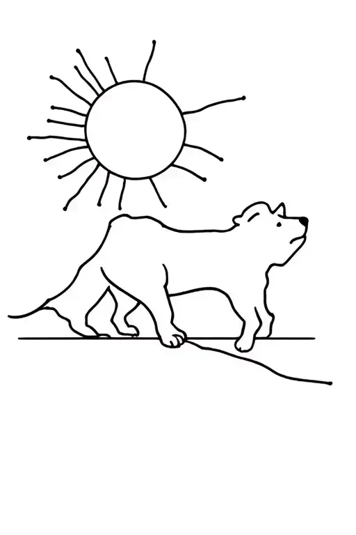 Appenzeller Mountain Dog And Sun