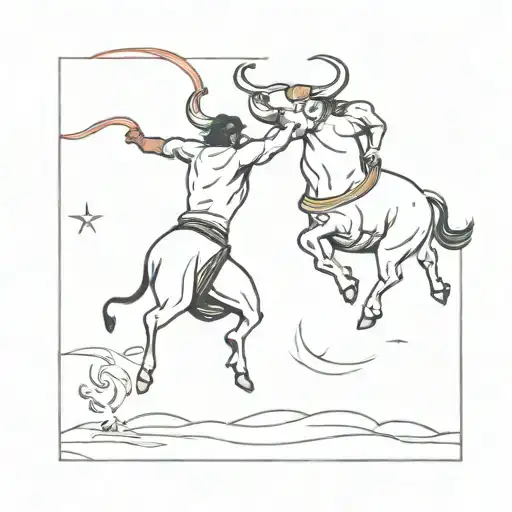 There's A Bull And A Matador Dueling In The Sky