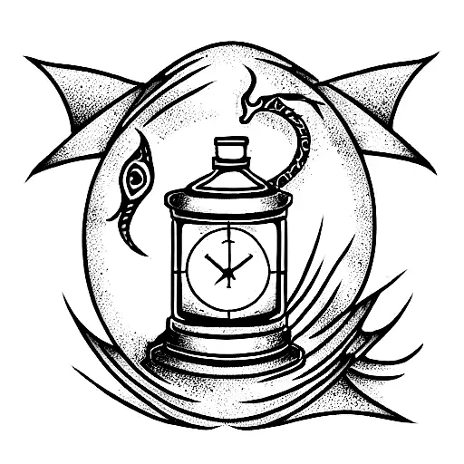 Furious Dragon With Sandglass Timer