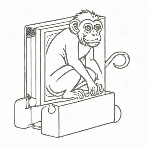 Match Box Open With Image Of A Monkey And The Letter Monkey Way