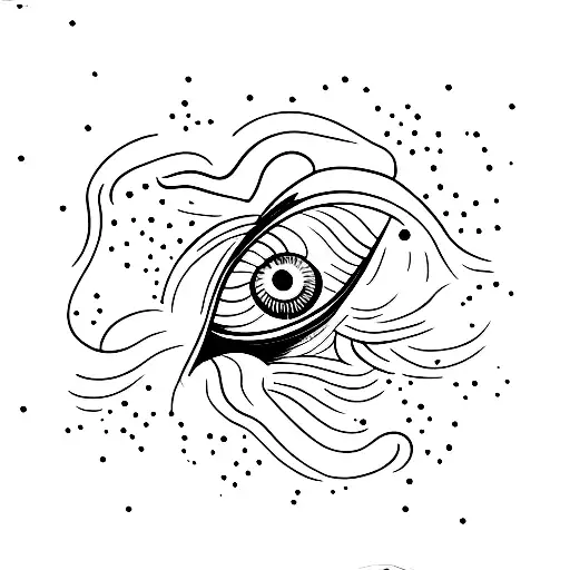 An Eye Filled With Constellations From A Distant Galaxy
