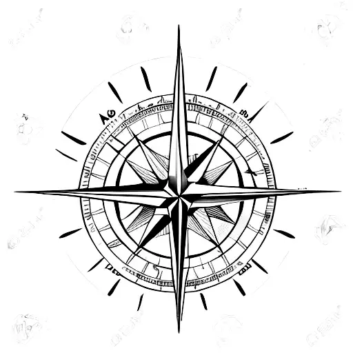 A Minimalist Compass Rose With Coordinates Of A Significant Place You Have Traveled To