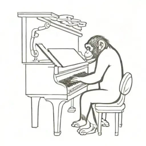 Monkey Playing Piano