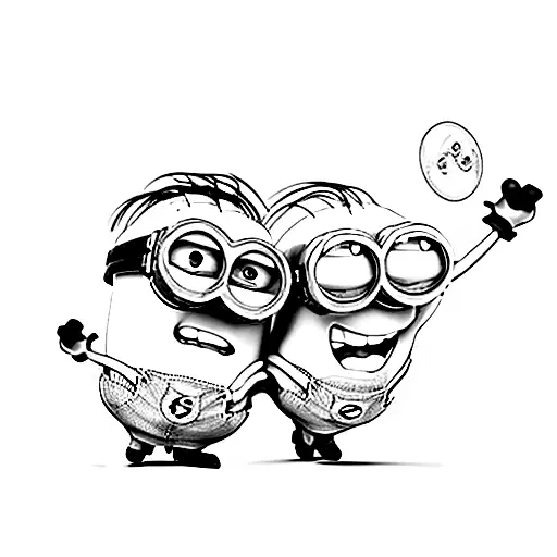Two Minions Acting Funny