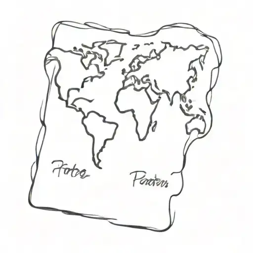 A Minimalist Tattoo Of A Passport With Stamps From Different Countries In Various Languages