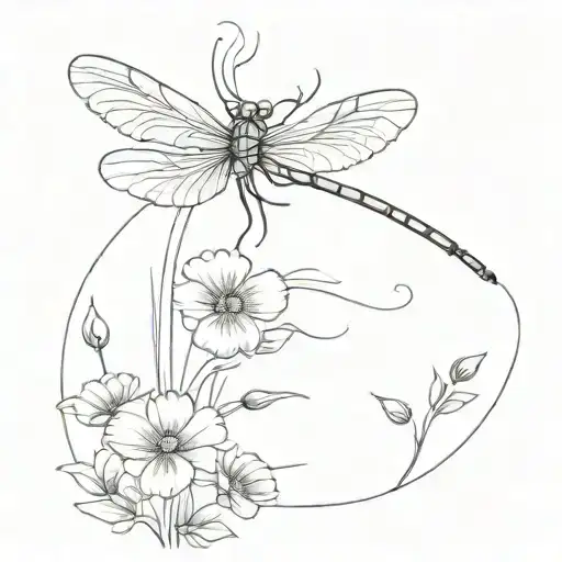 A Dragonfly Surrounded By Buttercup Flowers