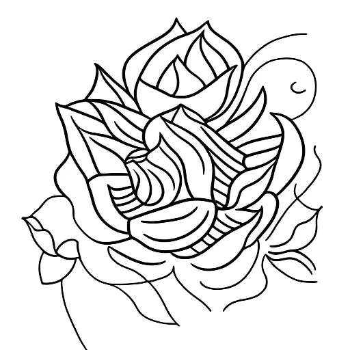 Lotus Flower And Roses