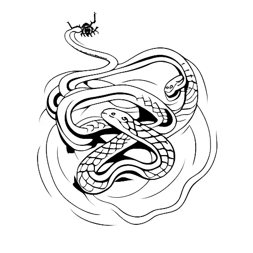 Snake With Spider
