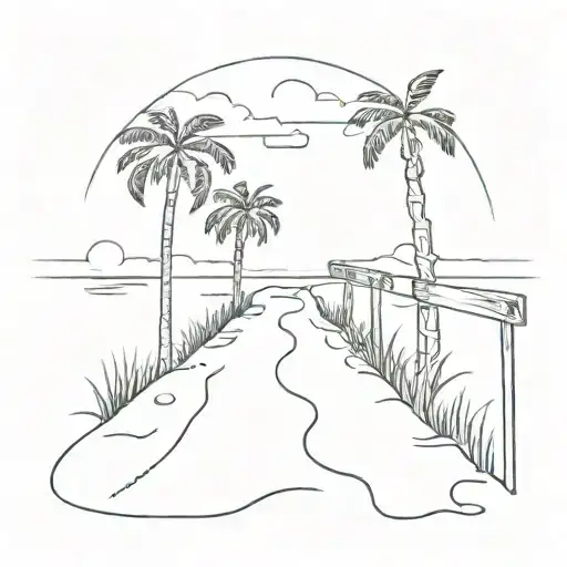 Path To Beach With Dead End Sign