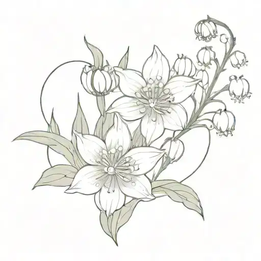 A Bouquet Of Lily Of The Valley Waterlily Marigold Chrysanthemum