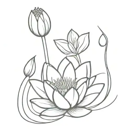 Water Lily And Snow Drop Flower