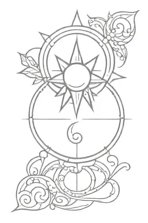 Sun Symbol Incorporating Elements