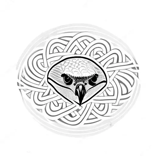 Peregrine Falcon On A Ring Of Caligraphy
