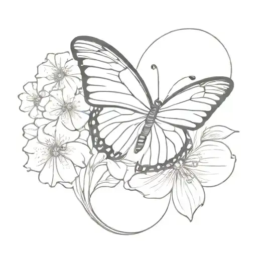 Butterfly With Primrose As A Wing Left One