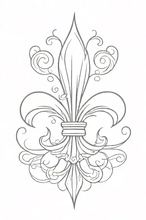 Fleur De Lis Line Only