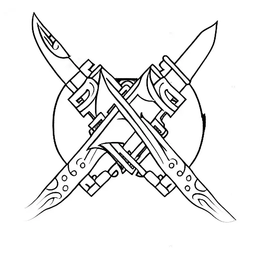 Twin Ravesn With Sword