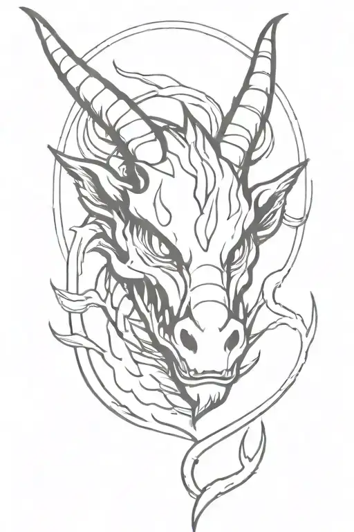 A Small Dragon With Horns On Its Head And A Small Fire