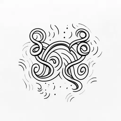 A Small Wave-shaped Tattoo On The Wrist With The Word 'Dude' Incorporated