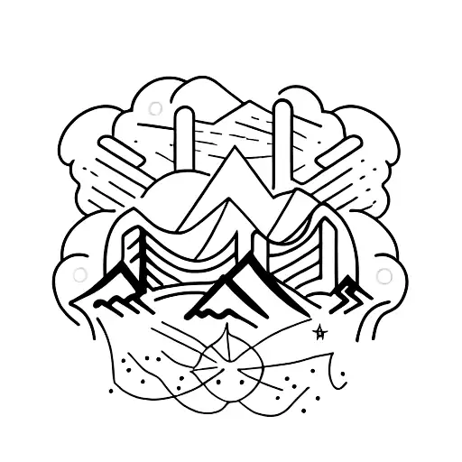 Majestic Mountain Range With A Hidden Wedding Ring Nestled Within The Peaks