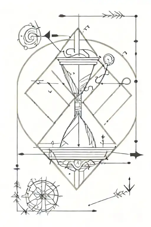 Fibonacci Tattoo Sacred Geometry Arrows Hourglass Motivational Discipline Restart Strength