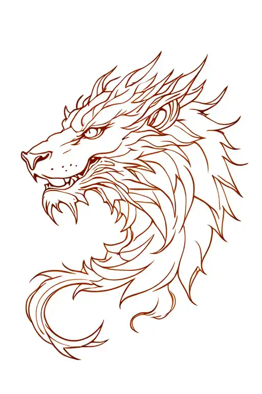 Dragon Body And Lion Head Overlay