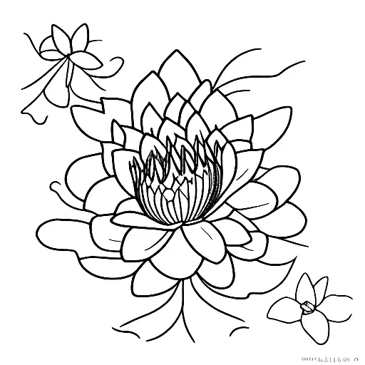 Water Lillies And Larkspur With The Name Logan