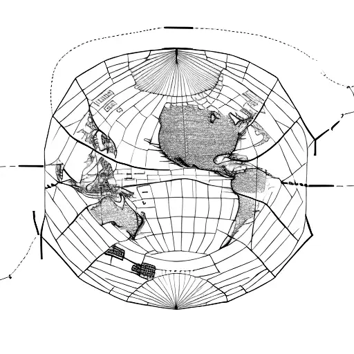 A Minimalist Design Of A Boxing Ring With A World Map Inside