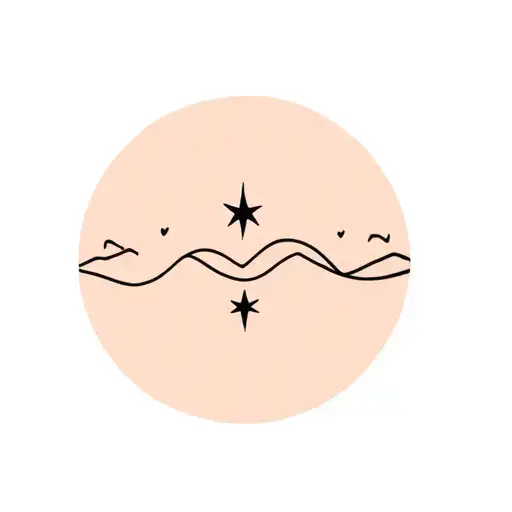 Small Wave With Star And An M Simple