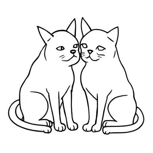 Two Dogs And Cat Sitting Together