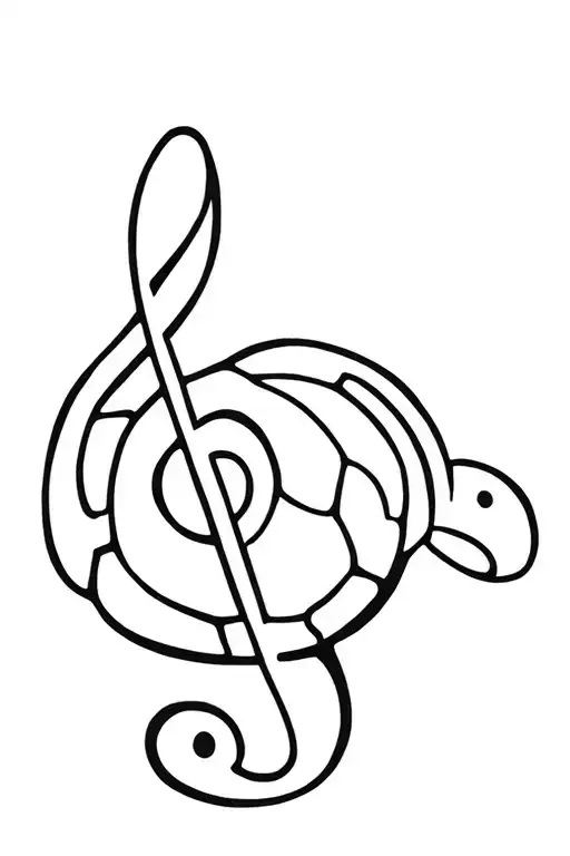 Basic Turtle Made Out Of A Treble Clef Easy