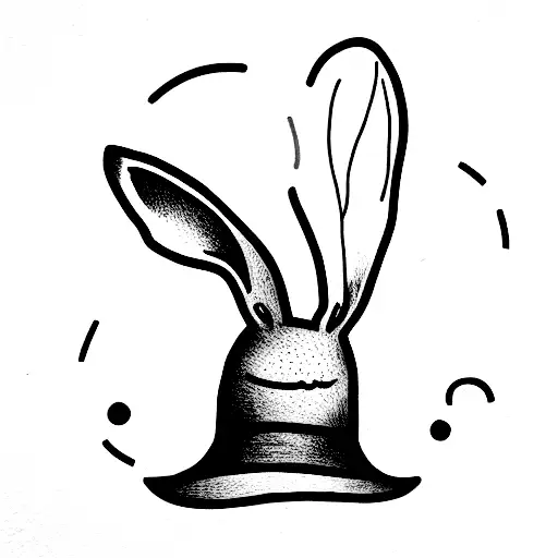 A Book Read By A Rabbit Wearing A Magicians Hat